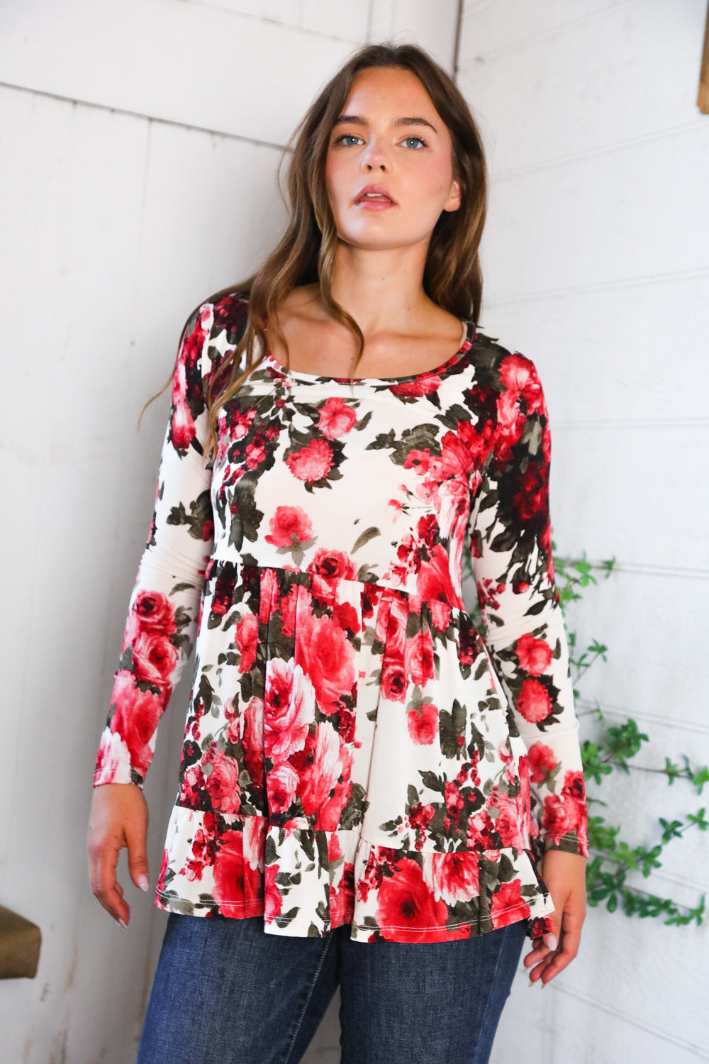 Berry Bloom Babydoll Top