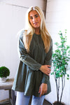 Read Between the Lines Olive Button Cotton Tunic