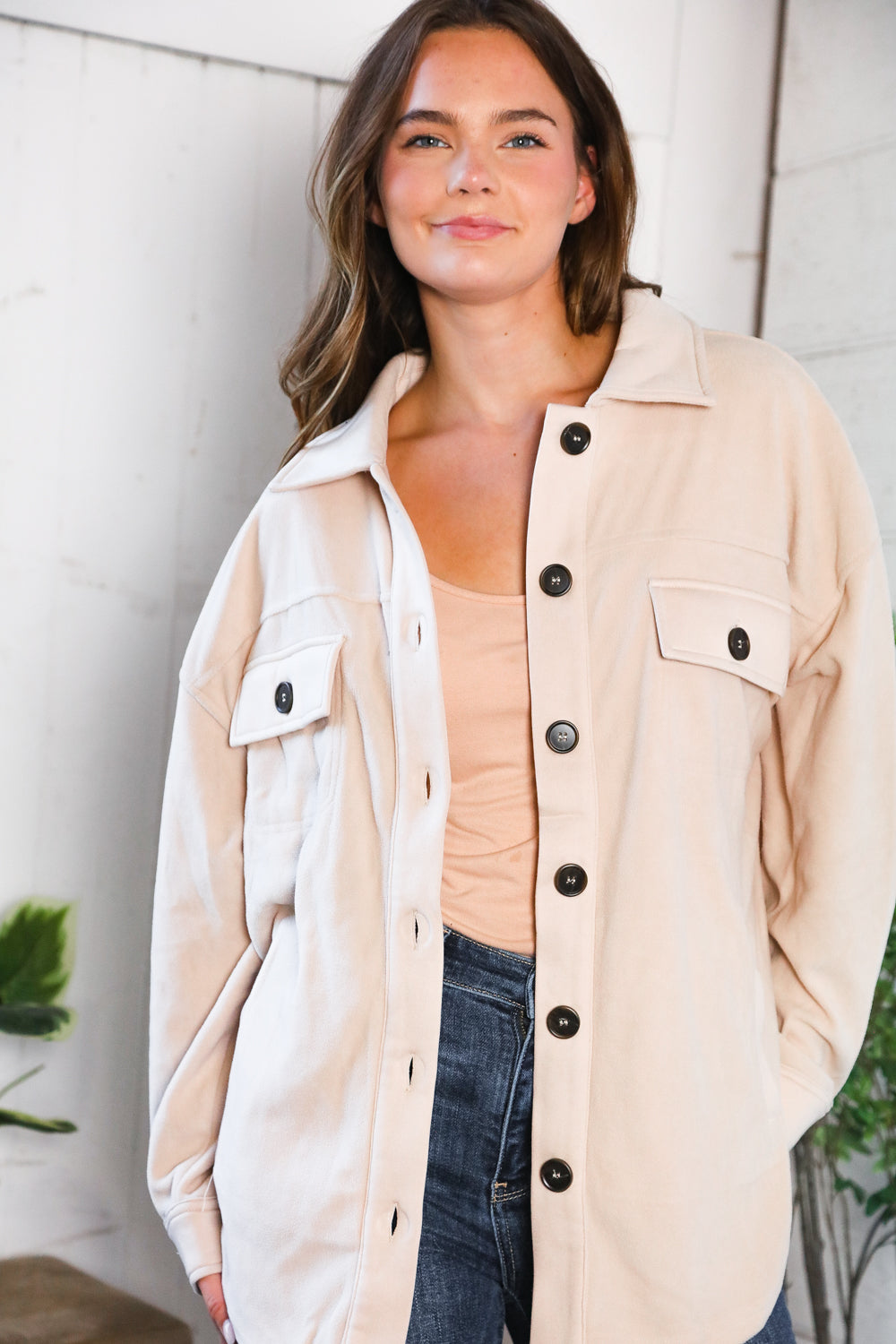 Everyday Adventures Taupe Shacket