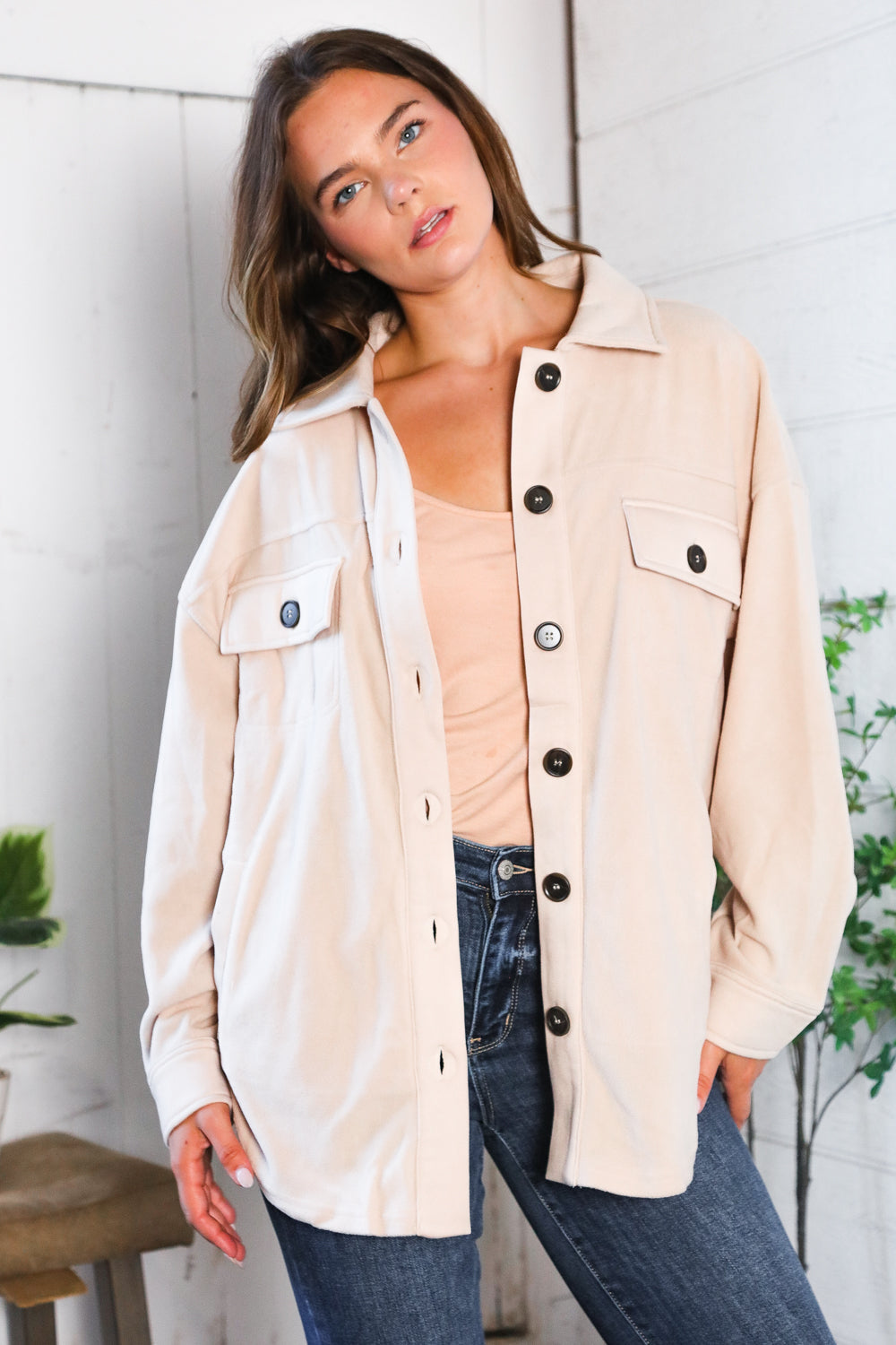 Everyday Adventures Taupe Shacket