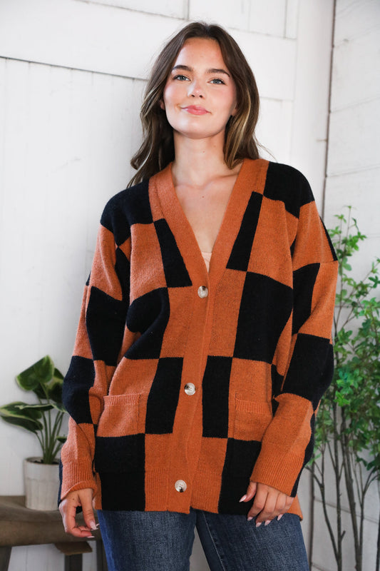 A Witchy Wardrobe Checkered Cardigan