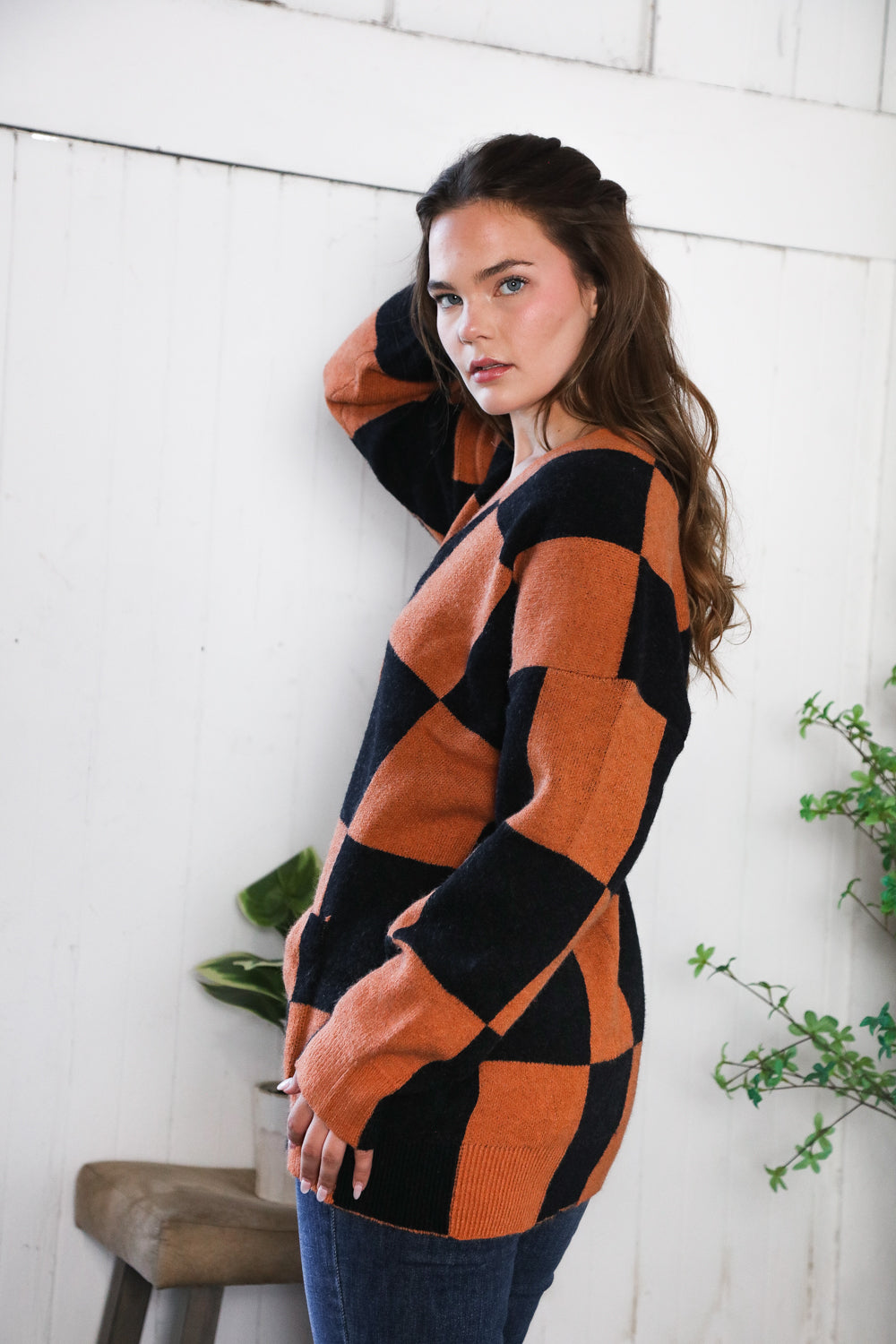 A Witchy Wardrobe Checkered Cardigan