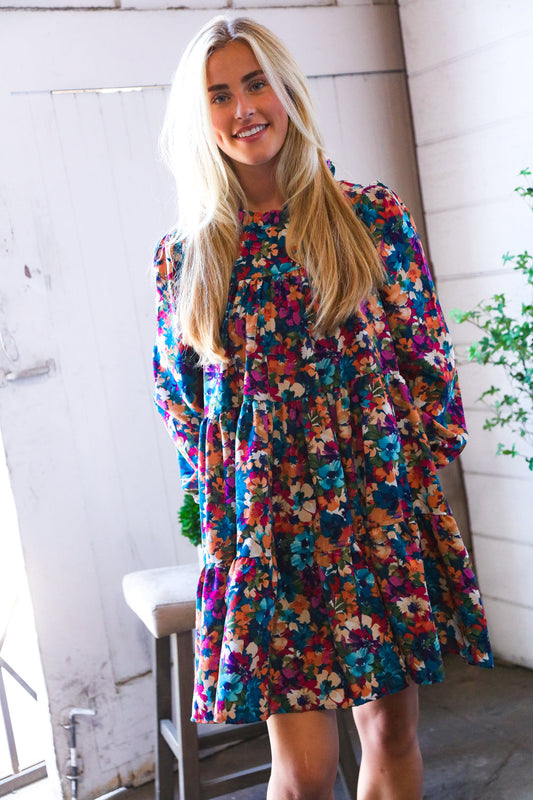 Garden Musings Mock Neck Floral Dress