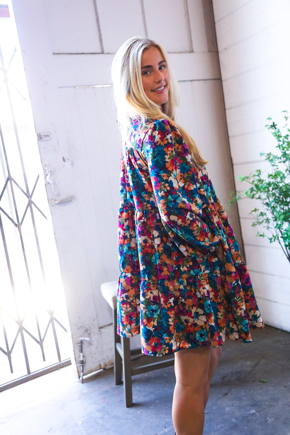 Garden Musings Mock Neck Floral Dress