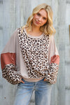 Roaming Free and Easy Leopard Reverse Stitch Sweater