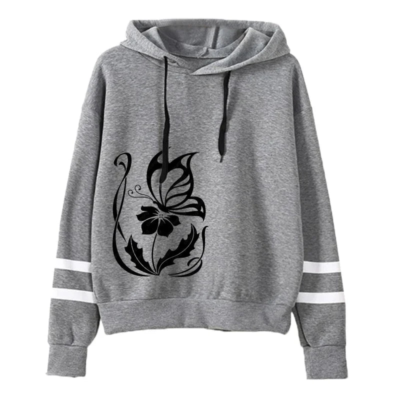 Fashion Womens Sweatshirts Hot Sales Autumn Winter Versatile Pullovers Hoodies Woman Stripe Style Casual Sports Daily Simplicity