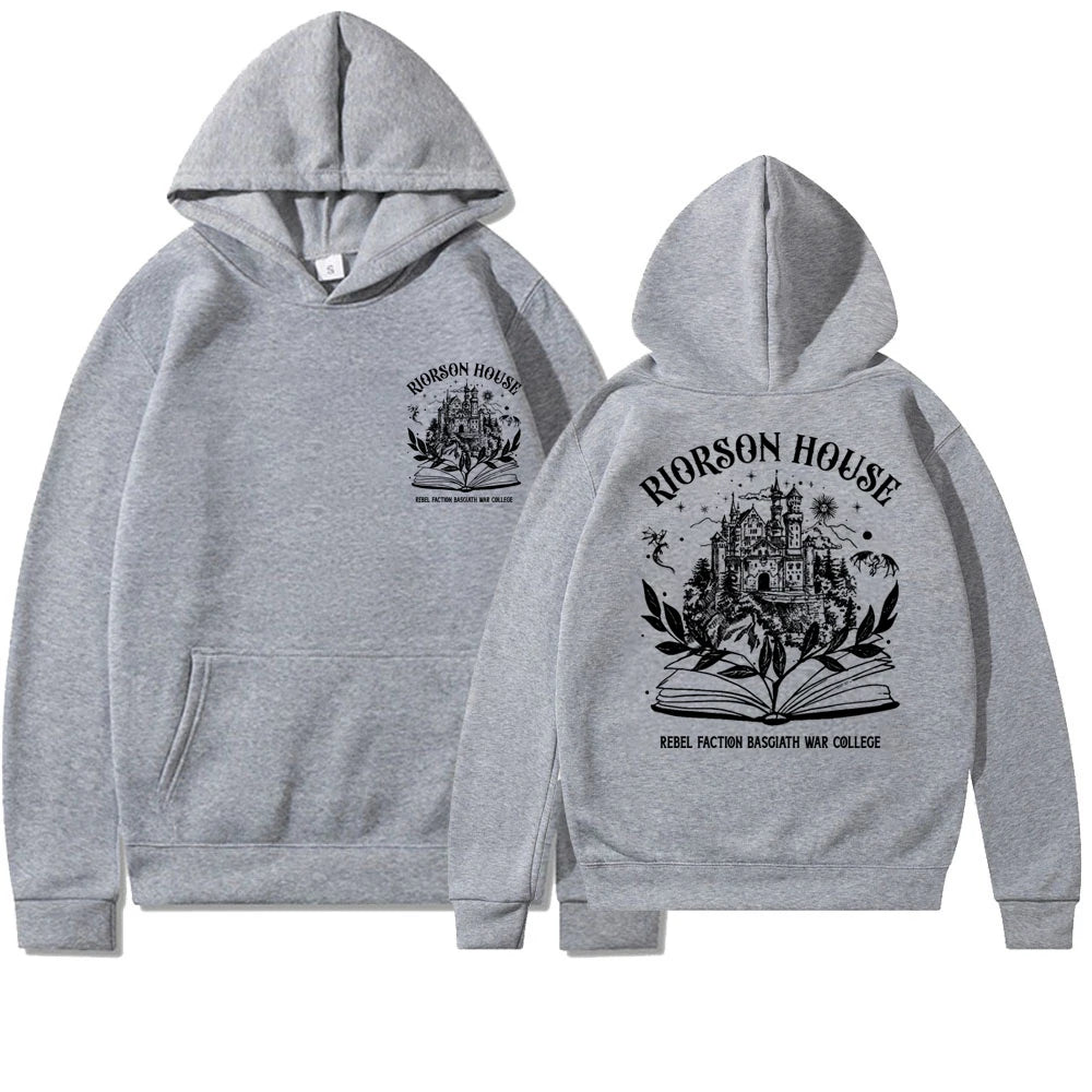 Fourth Wing Hoodie Riorson House Hooded Sweatshirt Iron Flame Basgiath War College Shirt Trendy 2Side Print Golden Dragon Hoodie