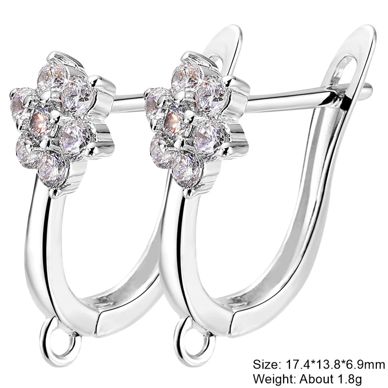 Juya 2Pcs Antiallergic Earwire Fasteners Basic Fixtures Earring Hook Clasps Accessories For DIY Women's Charms Earrings Making