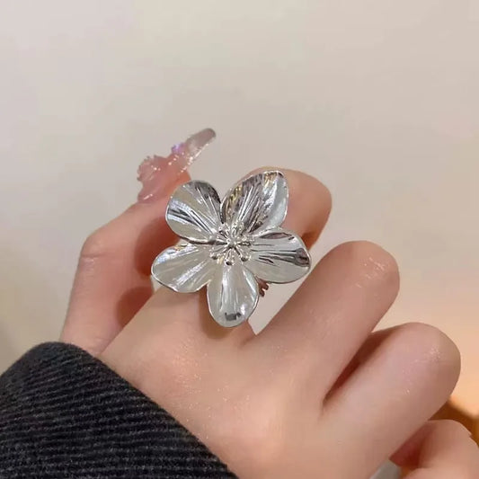 2025 New punk style large garland simple and elegant, fashionable and trendy adjustable women's ring
