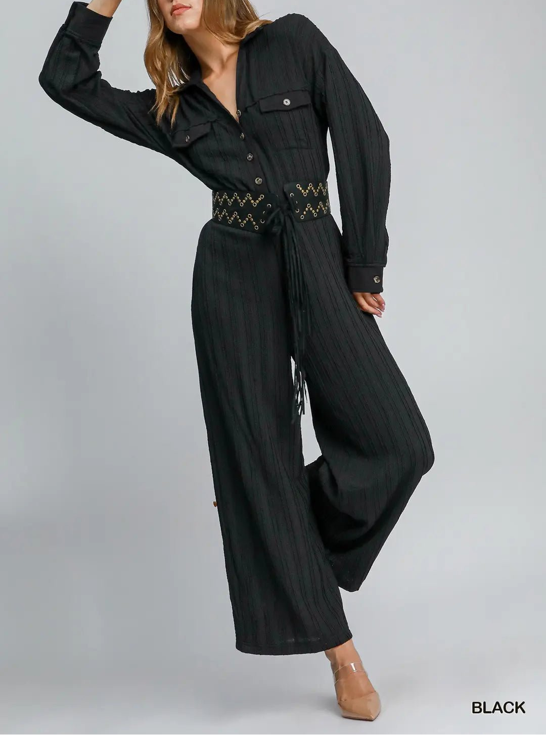 Textured Knit Jumpsuit (NP) - Color options! - Nikki and Co Boutique