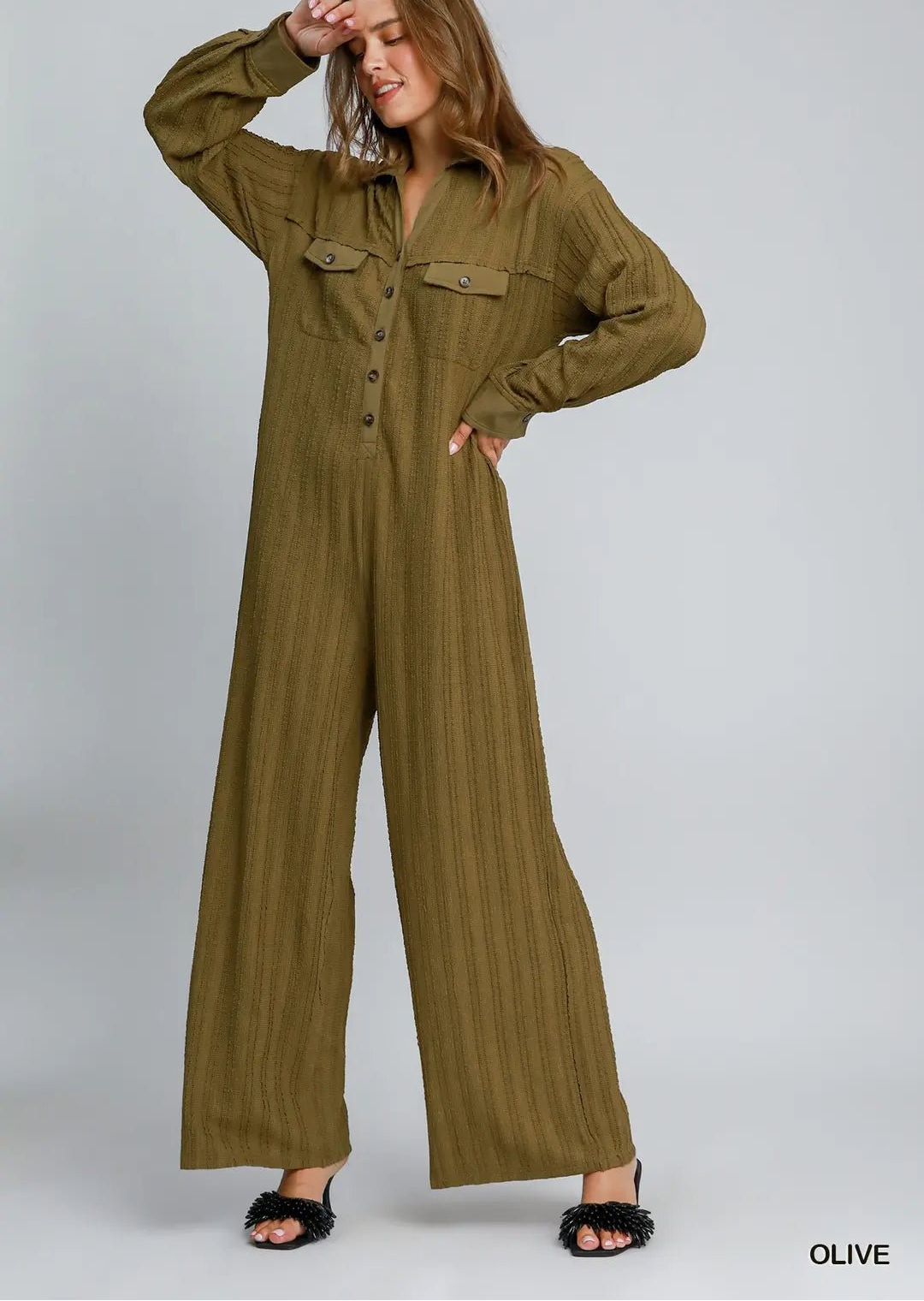 Textured Knit Jumpsuit (NP) - Color options! - Nikki and Co Boutique