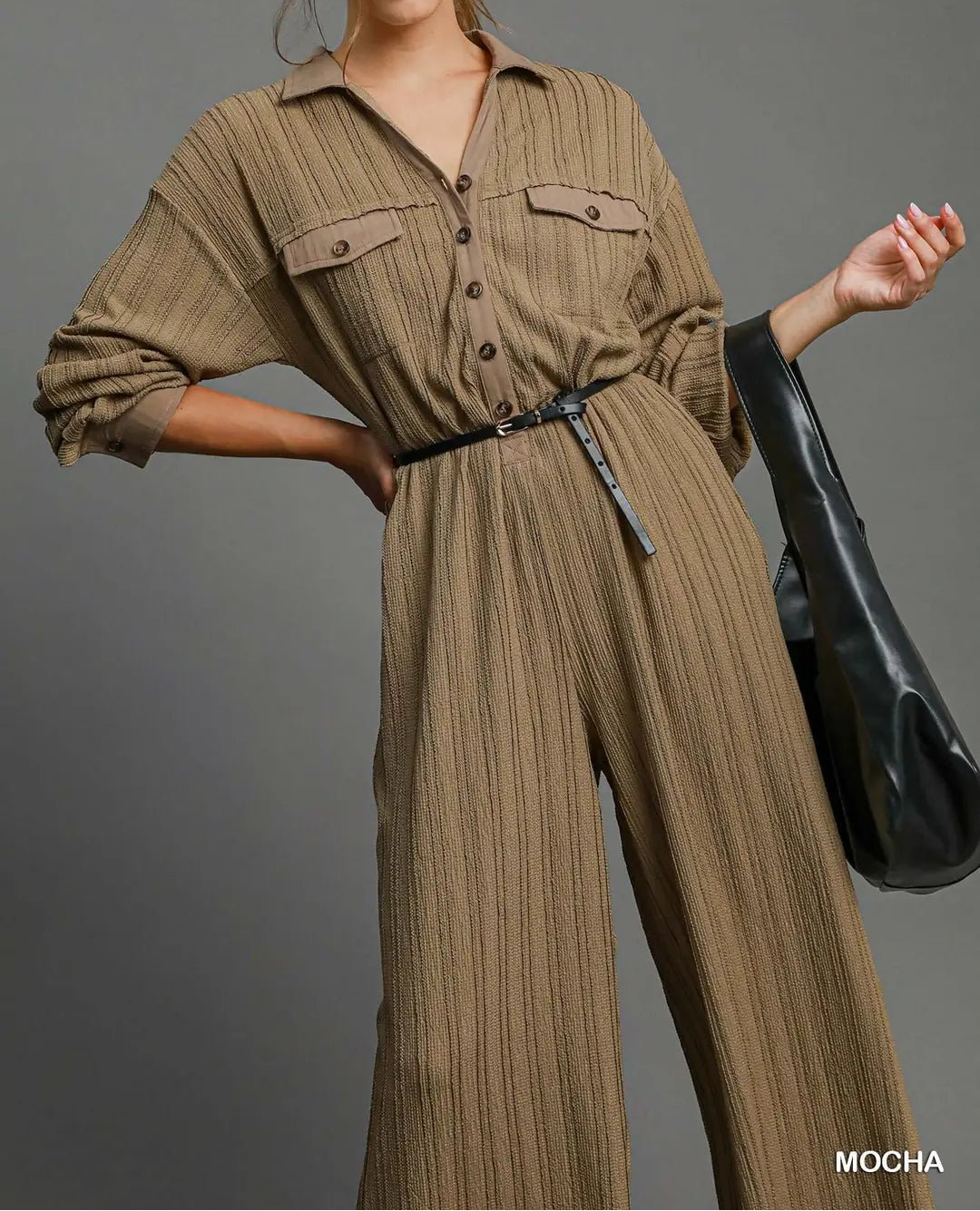 Textured Knit Jumpsuit (NP) - Color options! - Nikki and Co Boutique