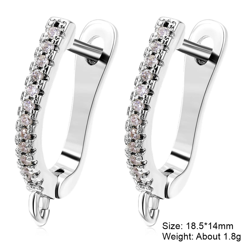 Juya 2Pcs Antiallergic Earwire Fasteners Basic Fixtures Earring Hook Clasps Accessories For DIY Women's Charms Earrings Making