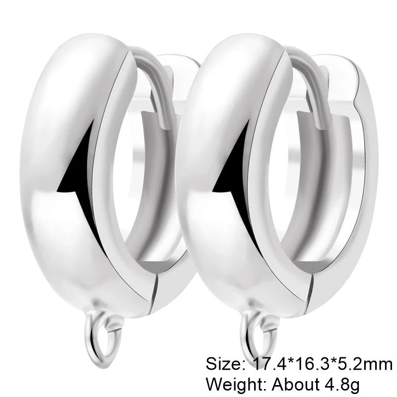 Juya 2Pcs Antiallergic Earwire Fasteners Basic Fixtures Earring Hook Clasps Accessories For DIY Women's Charms Earrings Making