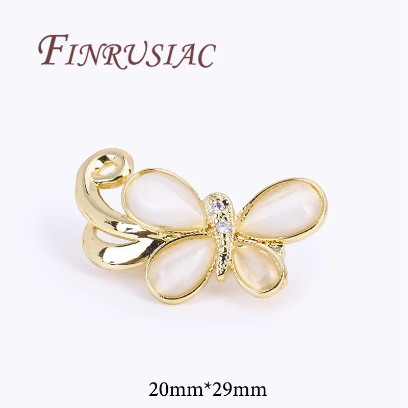 18K Gold Plated Brass Butterfly Clasps For Jewelry,Fasteners For Bracelets,Necklace Clasp Findings,DIY Jewelry Accessories