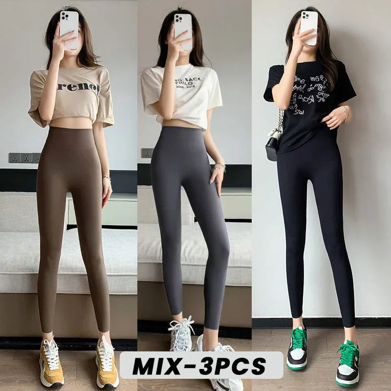 High Waisted Belly Lifting Buttocks Without Trace Pants Embarrassment-free Line Shark Pants Women Outside Bottoming Pants