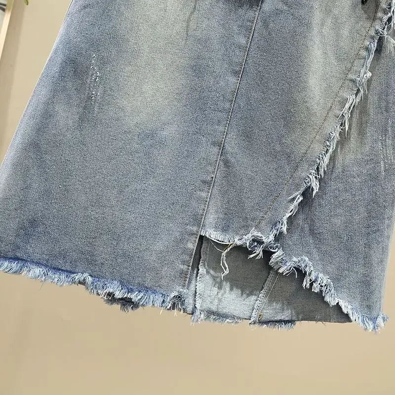 Midi Woman Denim Skirt Clothing Trend 2025 Summer Luxury Elegant Sales Premium Modest Stylish High Waist Jeans Skirts for Women