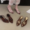 Bailamos Brand Women Sandal Shoes Fashion Pointed Toe Ankle Strap Ladies Elegant Gladiator Shoes Low Heel Pumps Mujer