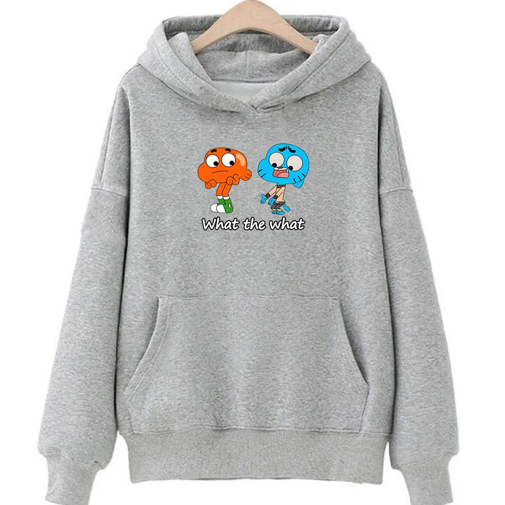 Game Animation Hooded Gumball Aesthetic Cute Retro Sweatshirt for Autumn/Winter Fleece Clothing Moletom Manga Harajuku Hoody