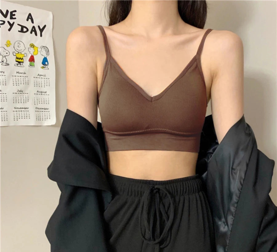 New Fashionable Multi functional Deep V-neck Sexy Short Top Tight Yoga Sports Bra Underwear Casual Spicy Girl Style Tank Top