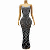 Black Diamond Model Contest Tube Top Temperament Elegant Performance Dress Full Of Diamonds Slim Dress Singers Annual Meeting