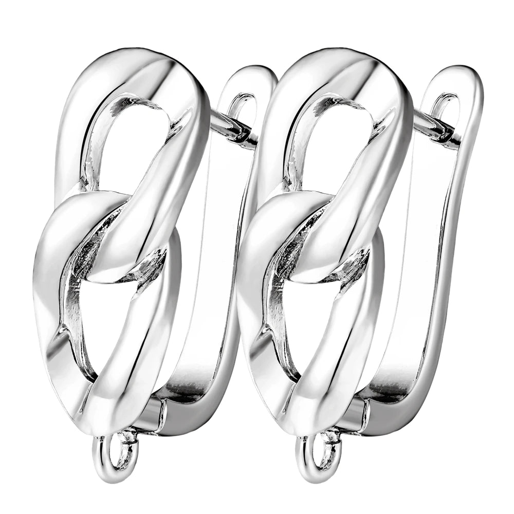 Juya 2Pcs Antiallergic Earwire Fasteners Basic Fixtures Earring Hook Clasps Accessories For DIY Women's Charms Earrings Making