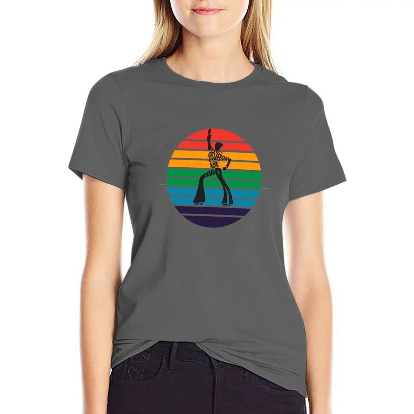 Saturday Night Fever Multi Colors T-Shirt oversized female graphics black t shirts for Women