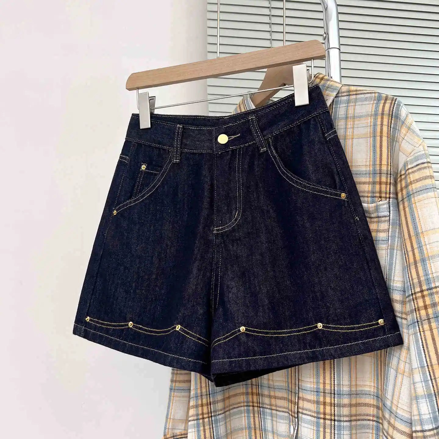 High Waist Plus Size Women's Short Fashion New Commuting Straightleg Jean Summer Simple All Match Wide Leg Pants