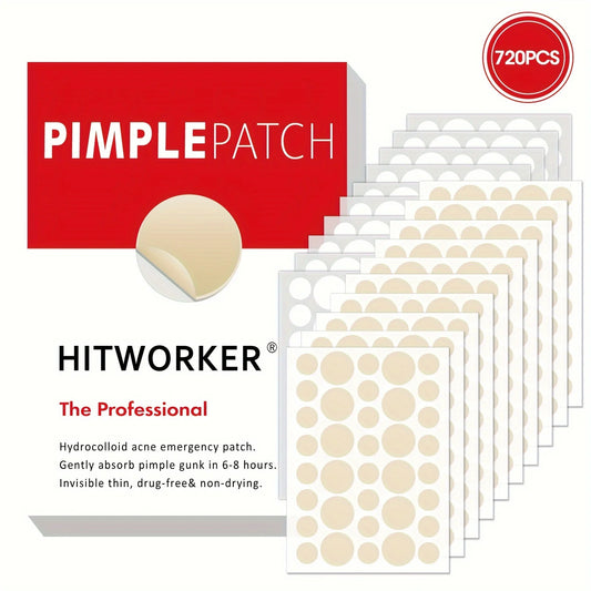 720PCS Tea Tree Oil Acne Patches With Salicylic Acid, Invisible Waterproof Acne Stickers For All Skin Types, No Fragrance, Alcoh