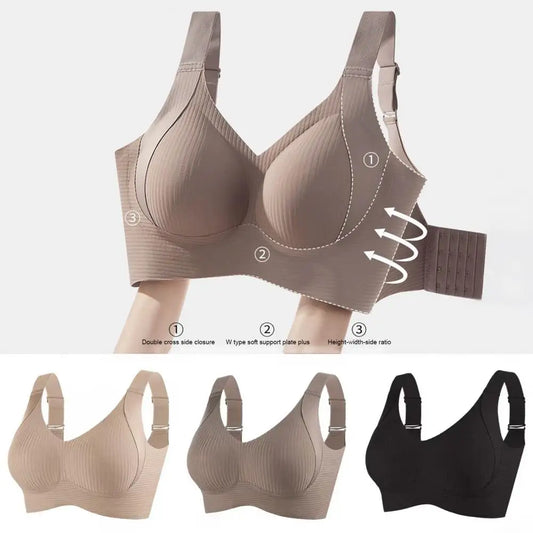2025 Women's Seamless Underwear, Thin Style, Large Breasts, Small Breasts, No Wires, Pull-up And Anti-sagging Large Size Bra ﻿
