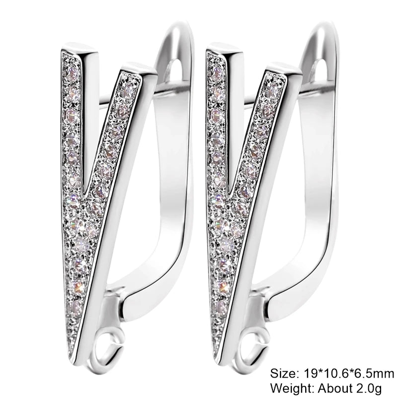 Juya 2Pcs Antiallergic Earwire Fasteners Basic Fixtures Earring Hook Clasps Accessories For DIY Women's Charms Earrings Making