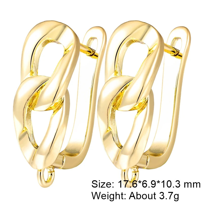 Juya 2Pcs Antiallergic Earwire Fasteners Basic Fixtures Earring Hook Clasps Accessories For DIY Women's Charms Earrings Making
