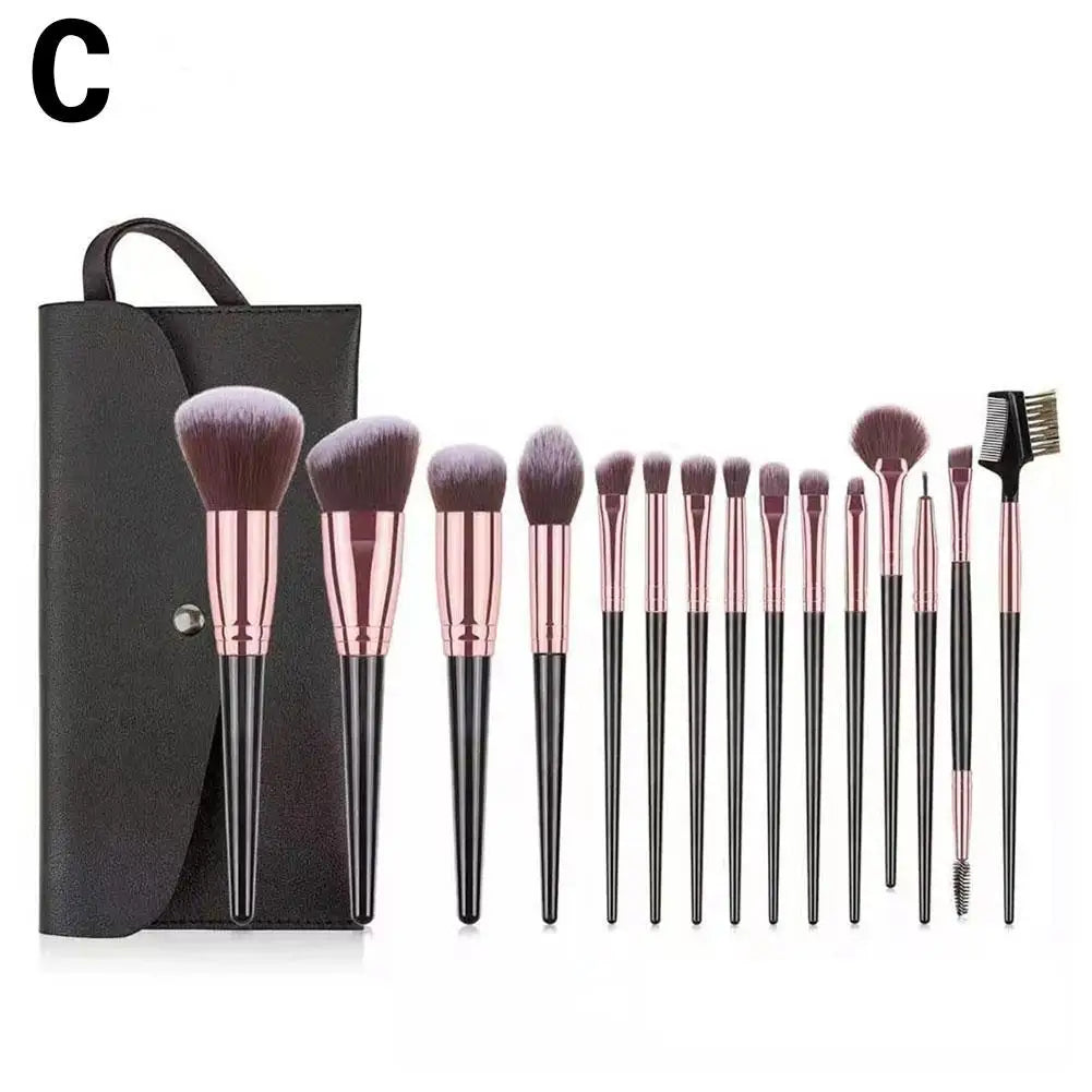 15pcs Professional Make Up Brushes Foundation Loose Powder Blush Face Contour Brush Champagne Gold Makeup Tools 1 Set