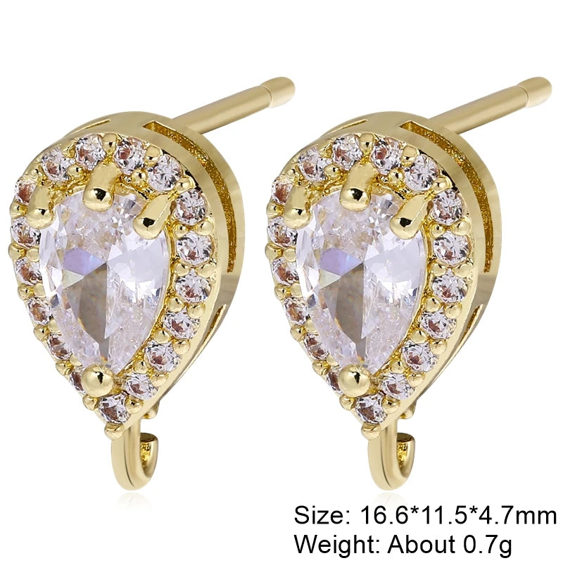 Juya 2Pcs Antiallergic Earwire Fasteners Basic Fixtures Earring Hook Clasps Accessories For DIY Women's Charms Earrings Making