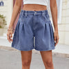 Summer New Women Elastic Waist Denim Shorts. Women's Casual Loose Short Jeans.  Street-style Personality Three-quarter Pants