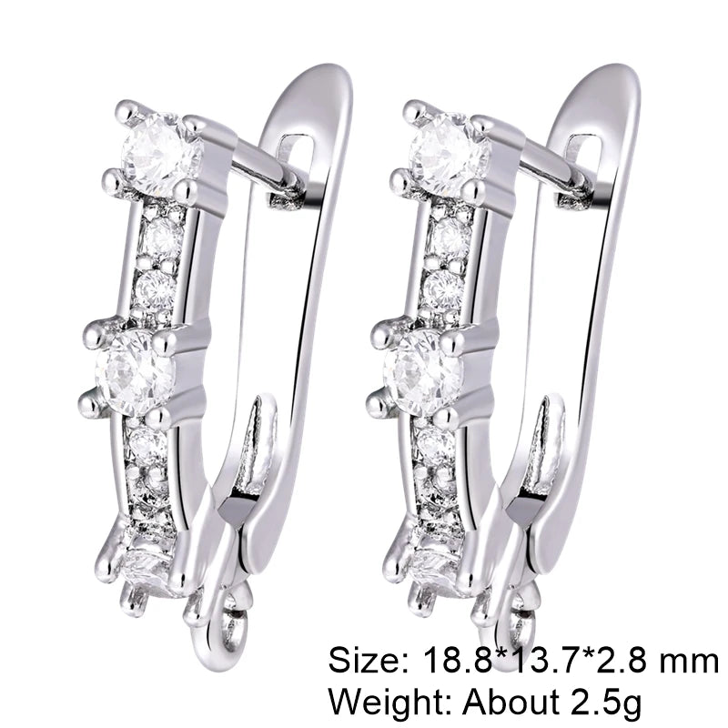 Juya 2Pcs Antiallergic Earwire Fasteners Basic Fixtures Earring Hook Clasps Accessories For DIY Women's Charms Earrings Making