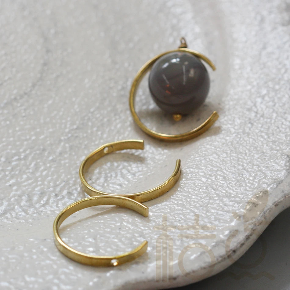 Premium Plated Solid Brass Moon - C Shape - Circle - 22.8x20.8mm (4087C)