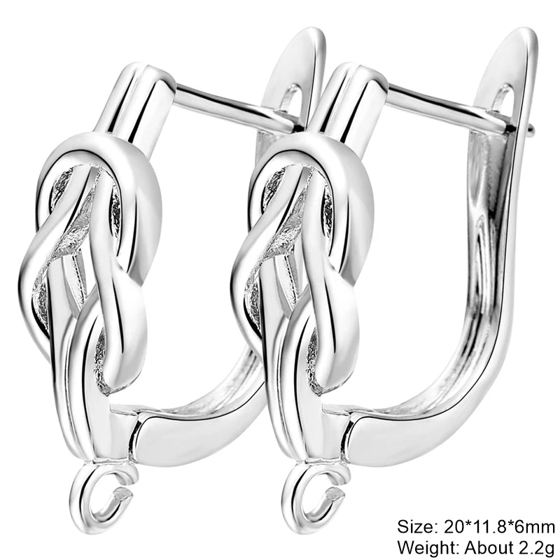 Juya 2Pcs Antiallergic Earwire Fasteners Basic Fixtures Earring Hook Clasps Accessories For DIY Women's Charms Earrings Making