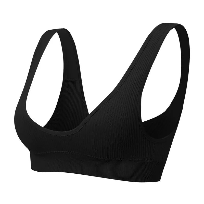 Women Push Up Brassiere Sports Deep-U Shape Bralette Nowire Underwear Female Comfy Sexy Lingerie Top Intimates Seamless Bras