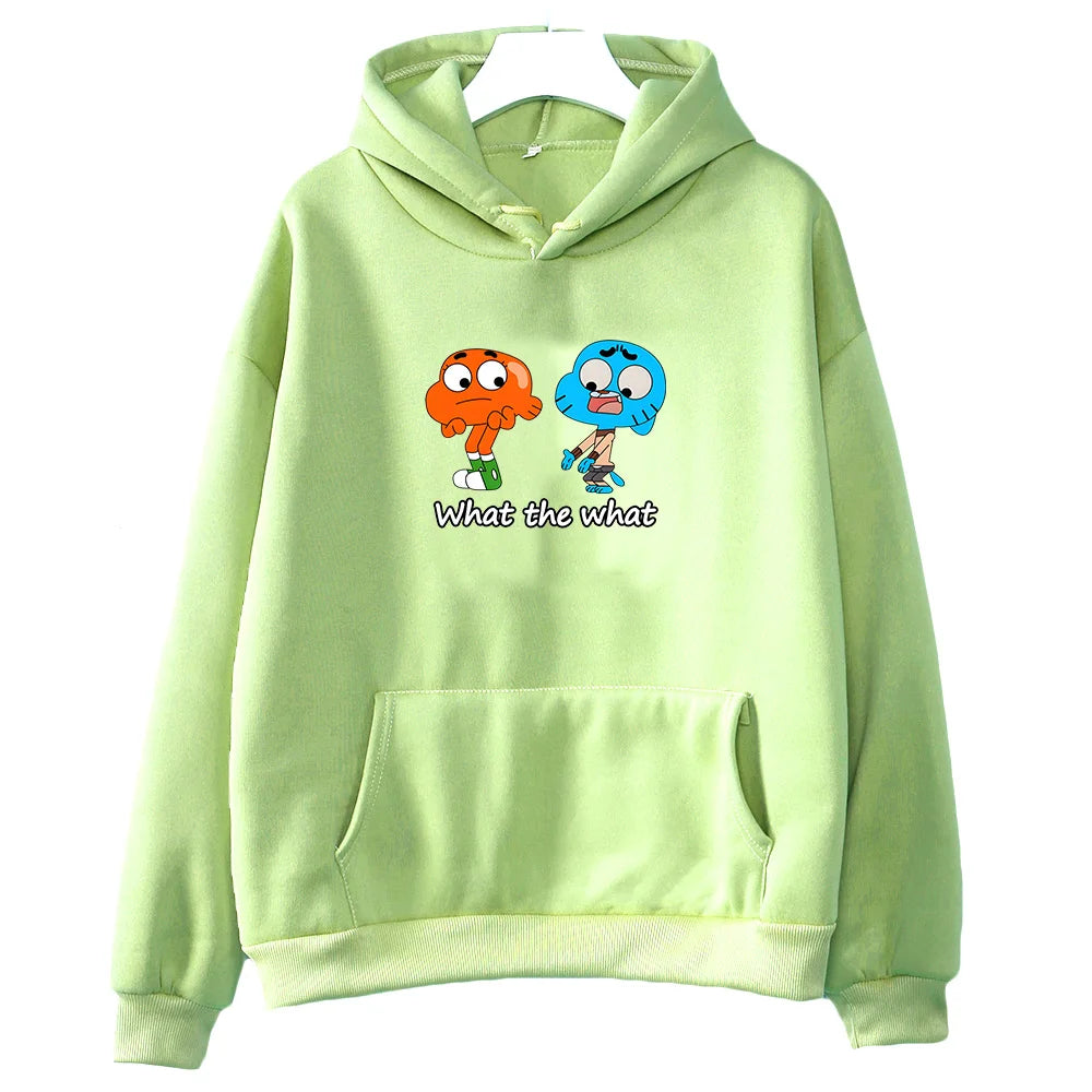 Game Animation Hooded Gumball Aesthetic Cute Retro Sweatshirt for Autumn/Winter Fleece Clothing Moletom Manga Harajuku Hoody