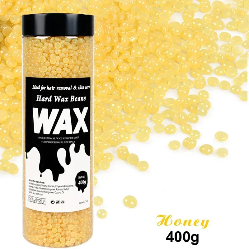 Unisex Painless Hot Film Wax Beans 200g-400g Canning Fast Waxing for Bikini Area Face And Body Hair Removal