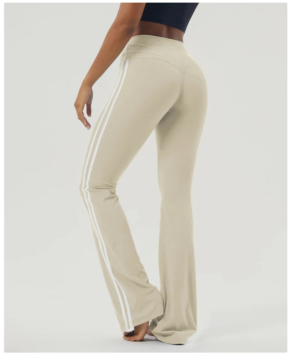 Women's New Color Stripes Hip-Lifting Fitness Dance Bell-Bottoms  Yoga Pant