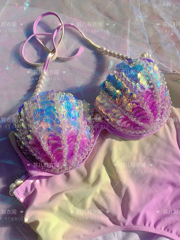 Mermaid Sequin Corset High Quality Multi Styles Mermaid Bra Suitable For Free Diving Oceanarium Performance Mermaid Bra