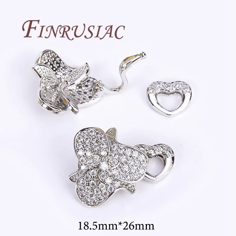 18K Gold Plated Brass Butterfly Clasps For Jewelry,Fasteners For Bracelets,Necklace Clasp Findings,DIY Jewelry Accessories