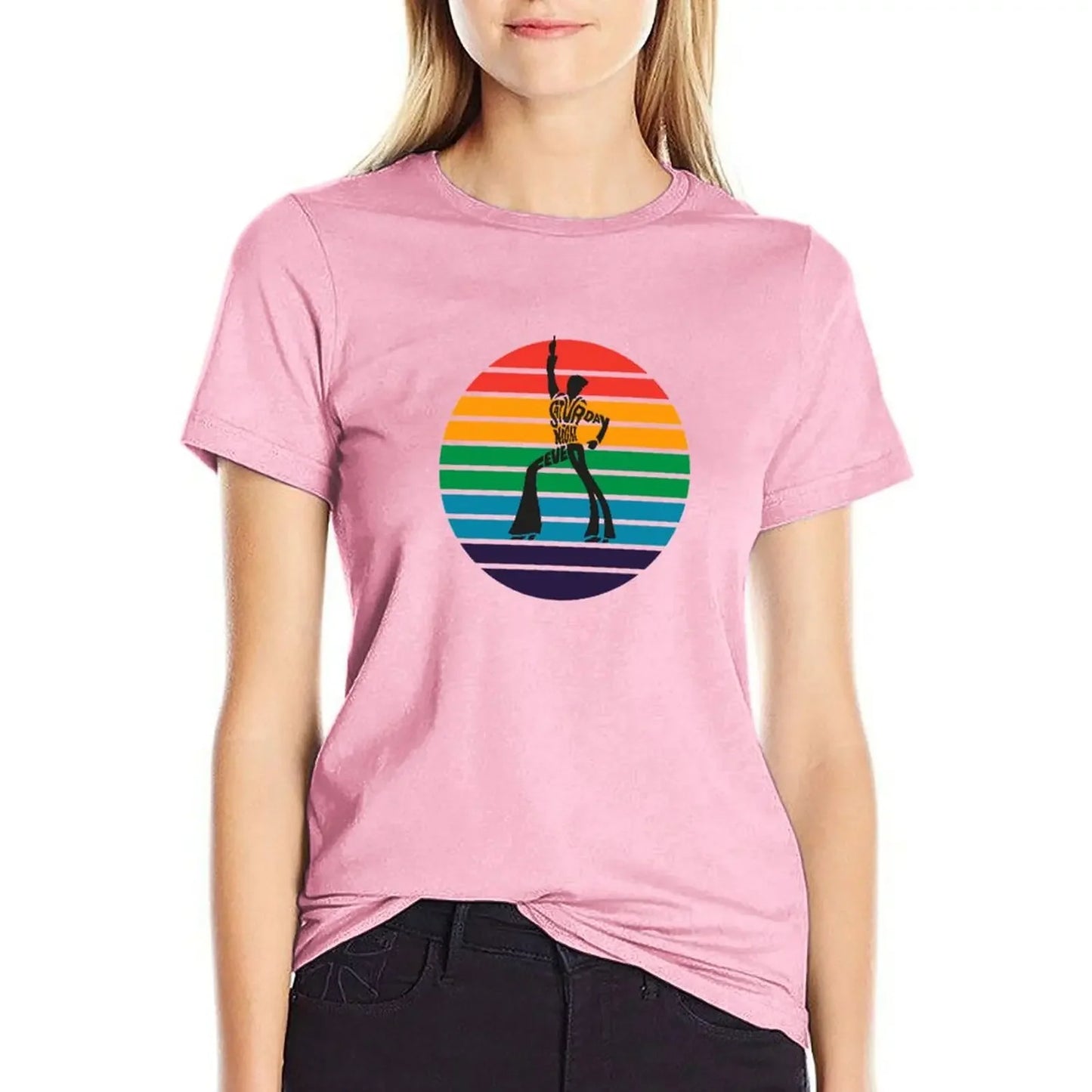 Saturday Night Fever Multi Colors T-Shirt oversized female graphics black t shirts for Women