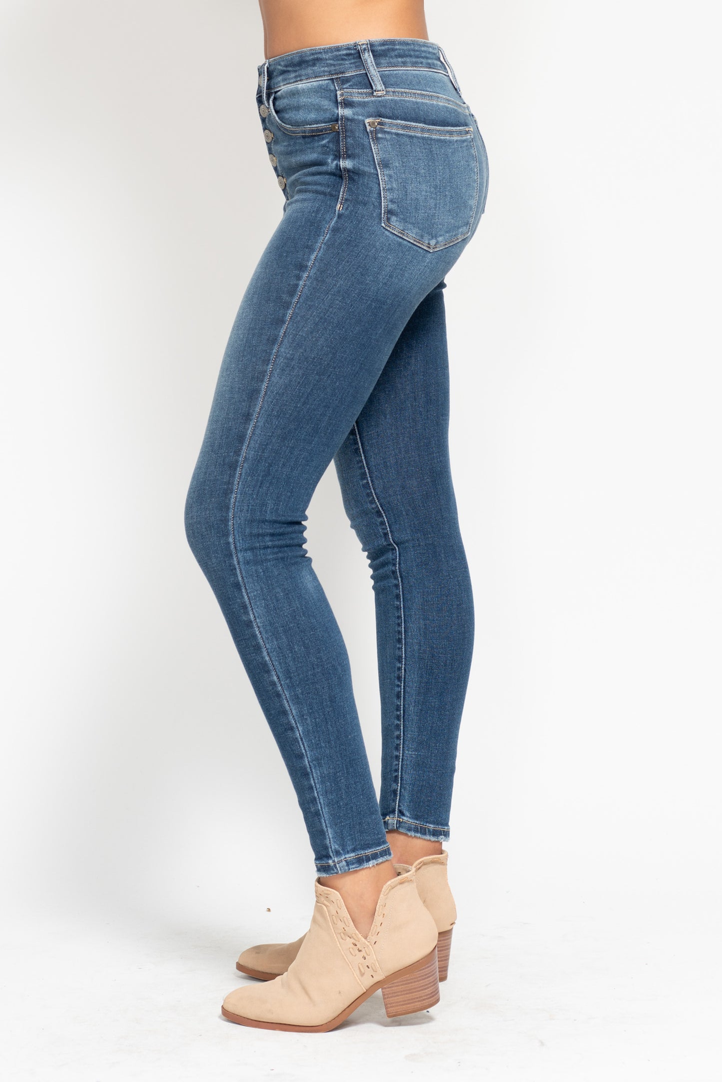 Judy Blue Jeans (NP) - High Waist Button Fly Skinny