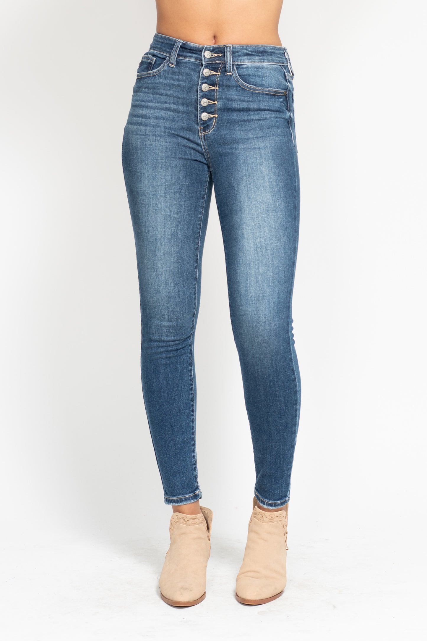 Judy Blue Jeans (NP) - High Waist Button Fly Skinny