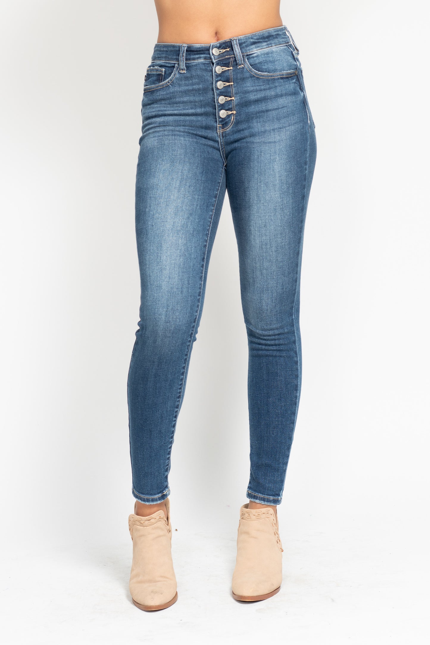 Judy Blue Jeans (NP) - High Waist Button Fly Skinny