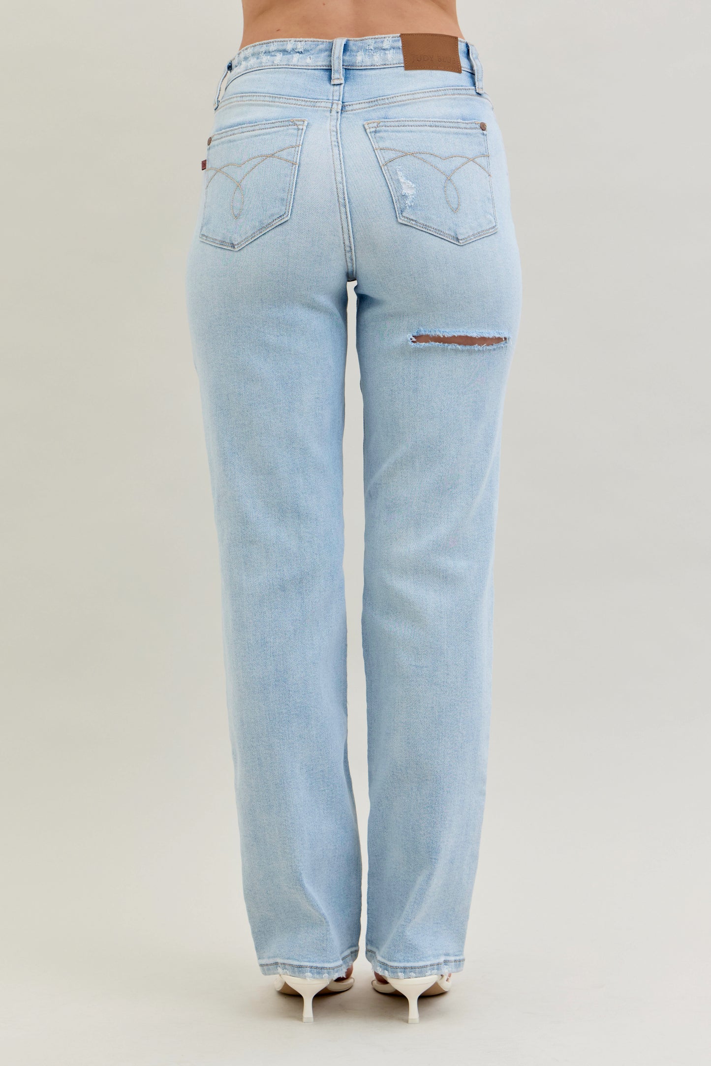 Judy Blue Jeans (NP) - High Waist Destroy & Back Ripped Straight