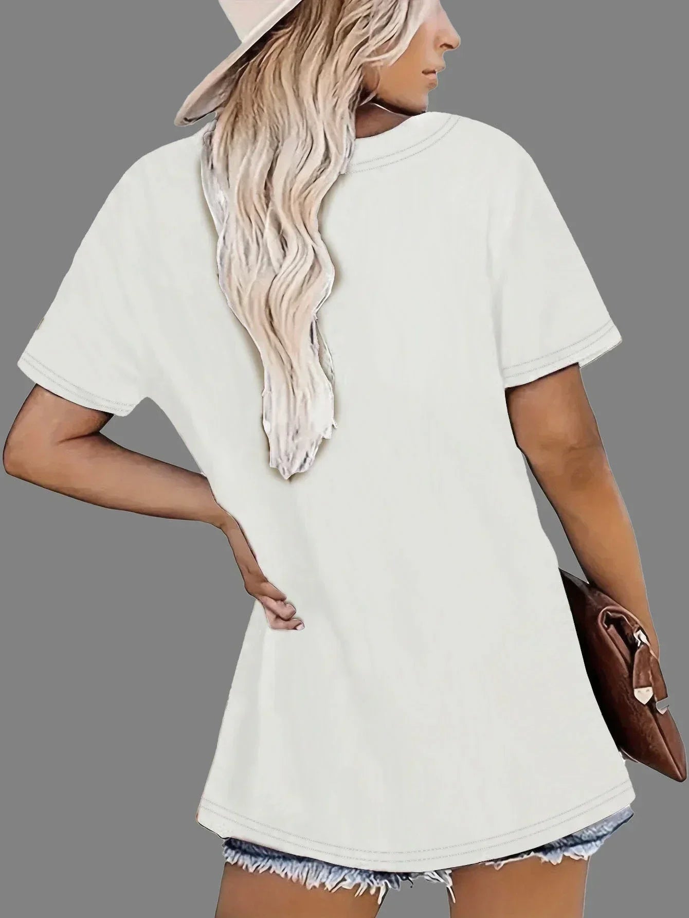 Plus - Size White Round Neck T - Shirt with Milano, Italy - themed Print: Fashion - forward and Urban - chic
